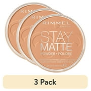 (3 pack) Rimmel London Stay Matte Pressed Powder, Nude, 0.49 oz