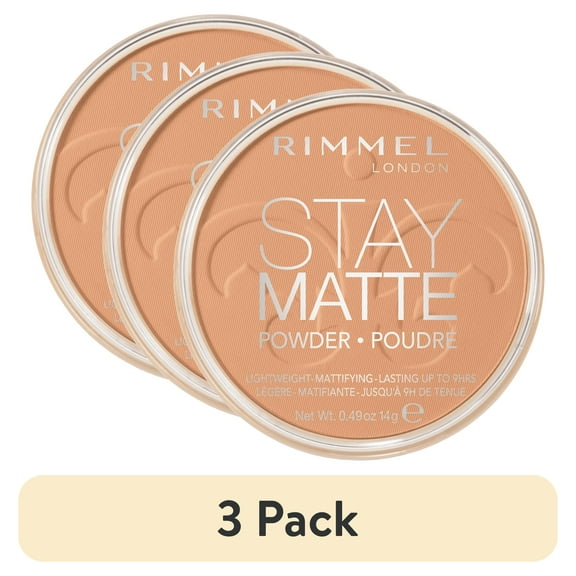 (3 pack) Rimmel London Stay Matte Pressed Powder, Nude, 0.49 oz