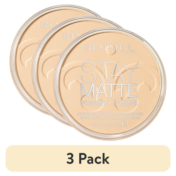 (3 pack) Rimmel London Stay Matte Pressed Powder, Transparent, .3 fl.oz