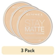 (3 pack) Rimmel London Stay Matte Pressed Powder, Creamy Natural, 0.49 oz