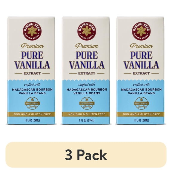 (3 pack) Rising Star Baking Supply Pure Vanilla Extract, 1 fl oz