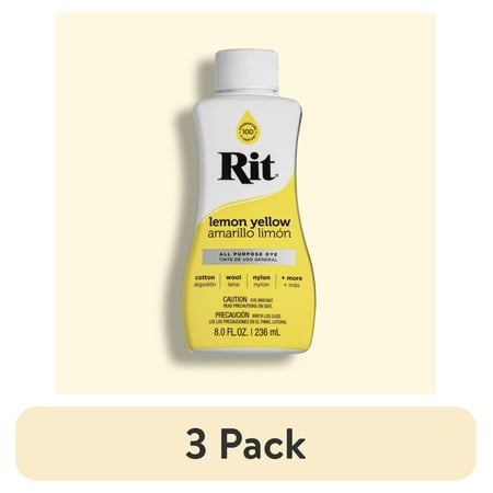(3 pack) Rit, All Purpose Liquid Dye, Lemon Yellow, 8 fl oz
