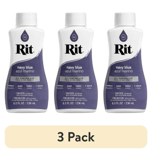 (3 pack) Rit All Purpose Liquid Dye, Navy Blue, 8 fl oz