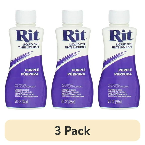 (3 pack) Rit All Purpose Liquid Dye, Purple, 8 fl oz
