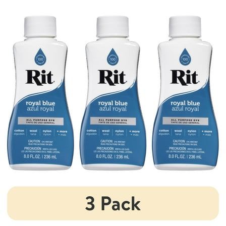 (3 pack) Rit All Purpose Liquid Dye, Royal Blue, 8 Fl. Oz.