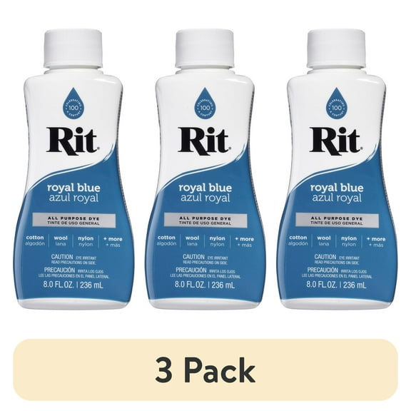 (3 pack) Rit All Purpose Liquid Dye, Royal Blue, 8 Fl. Oz.