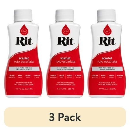 (3 pack) Rit All Purpose Liquid Dye, Scarlet, 8 fl oz