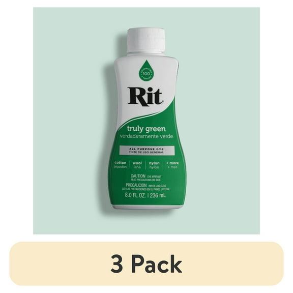 (3 pack) Rit All Purpose Liquid Dye, Truly Green, 8 fl oz