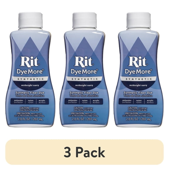 (3 pack) Rit DyeMore Dye for Synthetics, Midnight Navy, 7 fl. oz.