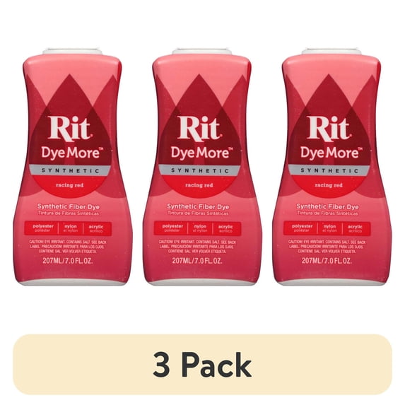 Maroon Rit Dye (3 pack) Rit DyeMore Synthetic Fabric Dye – 7 fl oz Bottle, Color for ...