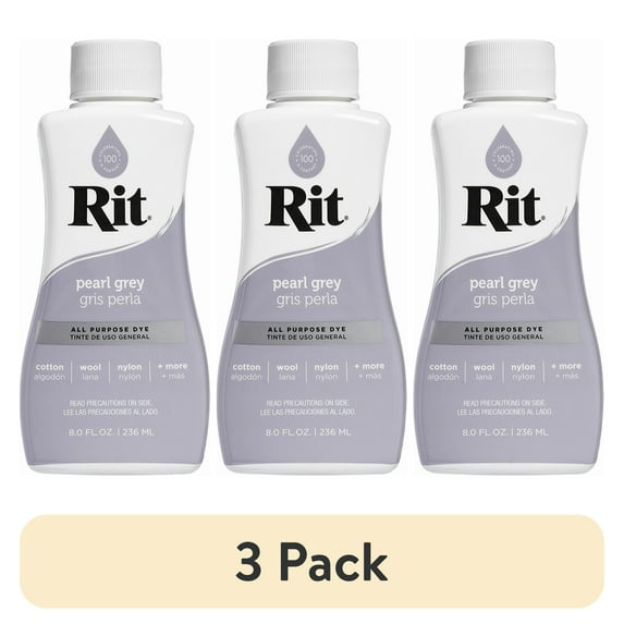 (3 pack) Rit Pearl Grey All Purpose Dye, 8.0 fl oz