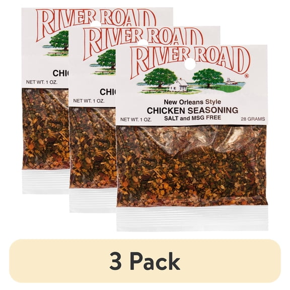 (3 pack) River Road New Orleans Style Chicken Seasoning, 2.5 oz Jar
