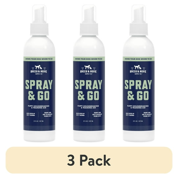 (3 pack) Rocco & Roxie Spray & Go Potty Training Attractant Spray for Dogs and Puppies, 8 oz