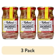(3 pack) Roland Anchovy fillets in Olive Oil, Allergens Not Contained, 4.23oz Glass Jar
