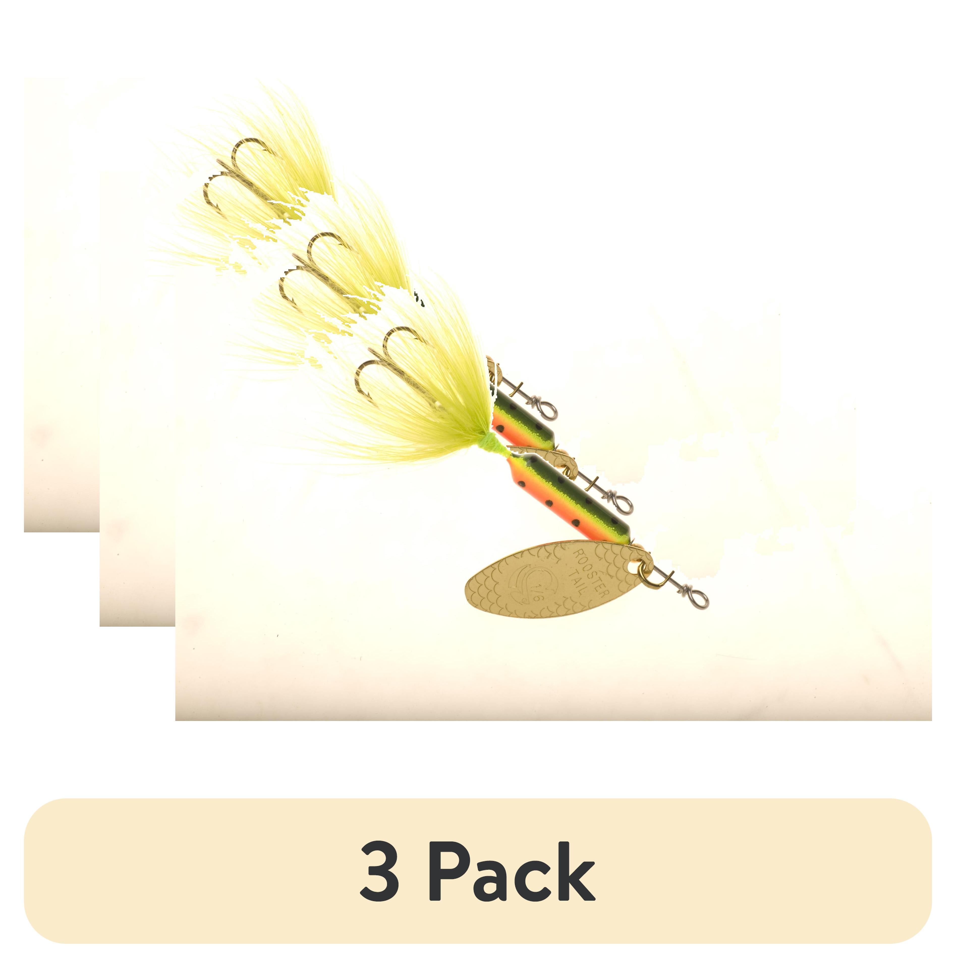 3 pack) Rooster Tail, Inline Spinnerbait Fishing Lure, 3/8 oz Fire