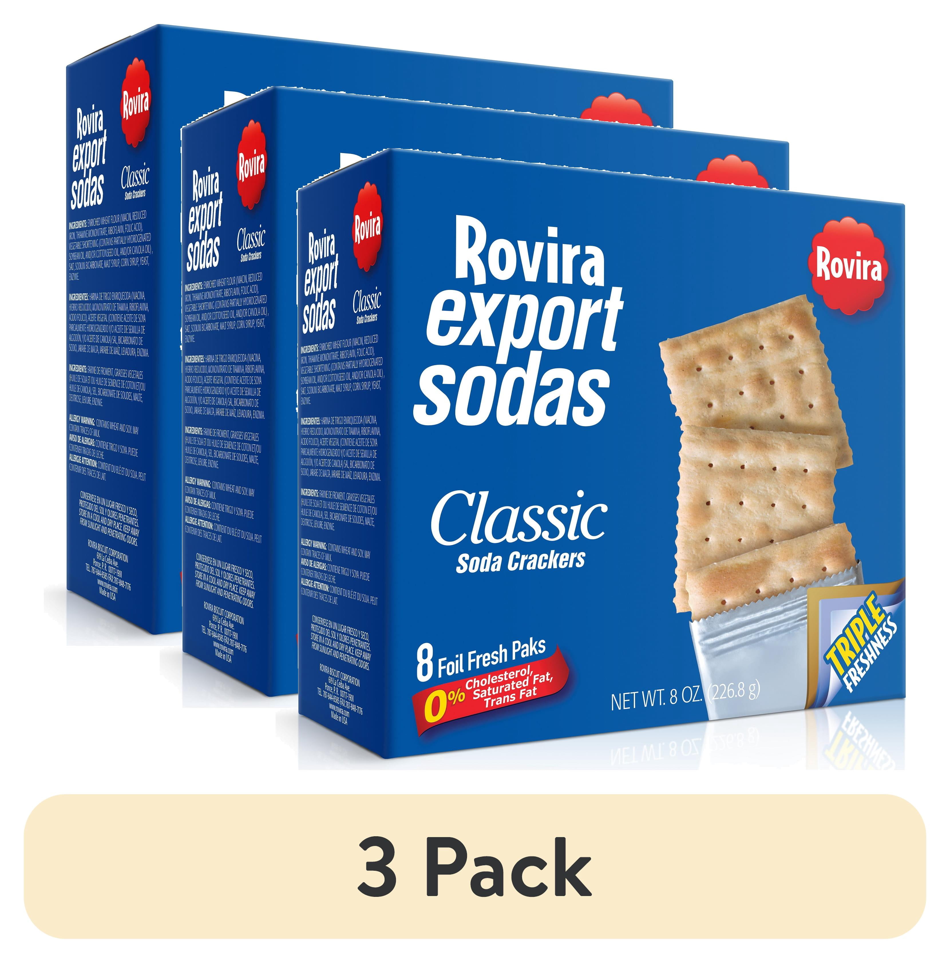 (3 pack) Rovira Export Classic Soda Crackers, 8oz Carton Box