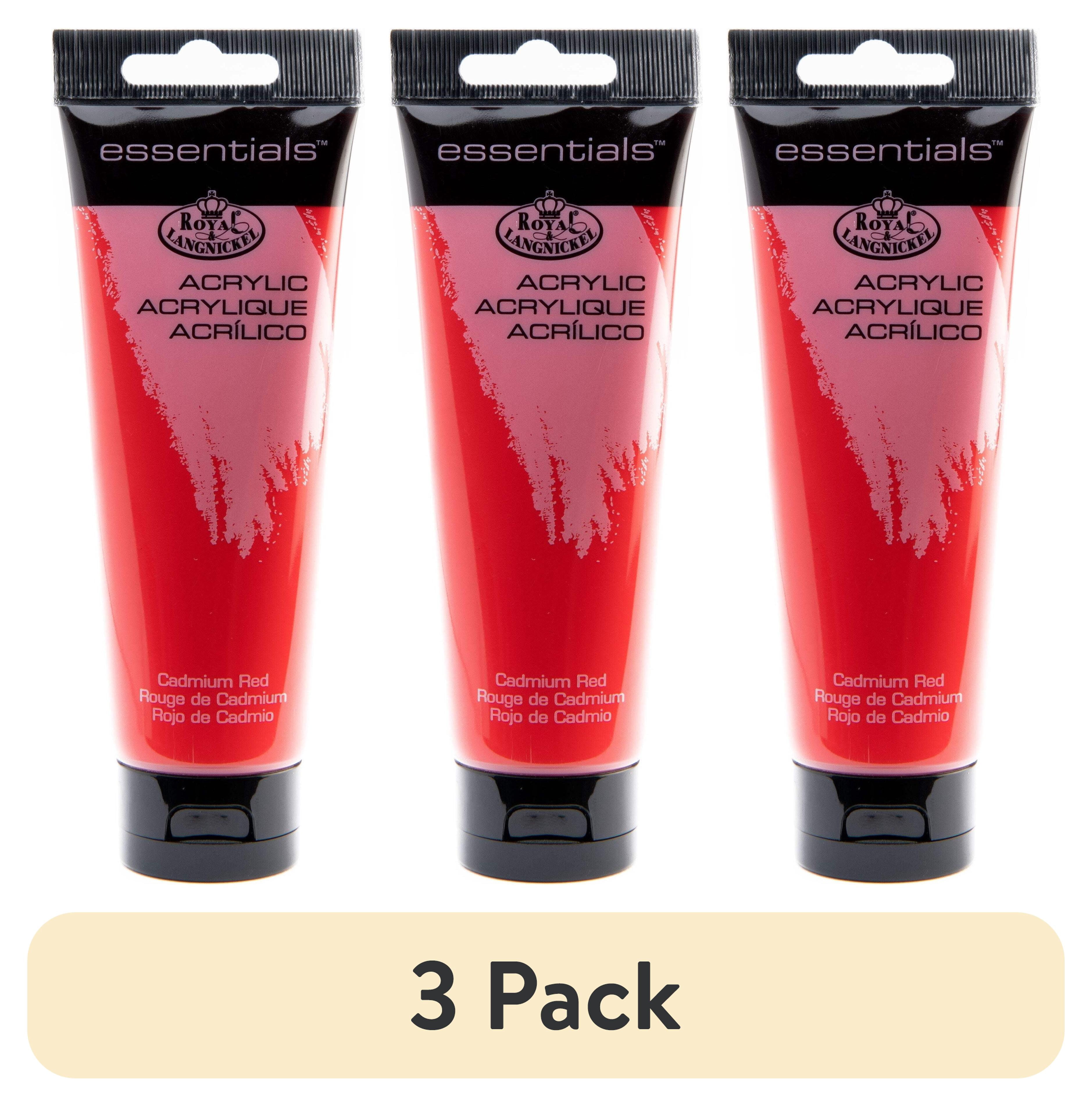 (3 pack) Royal & Langnickel Essentials 120ml Cadimum Red Artist Acrylic Paint