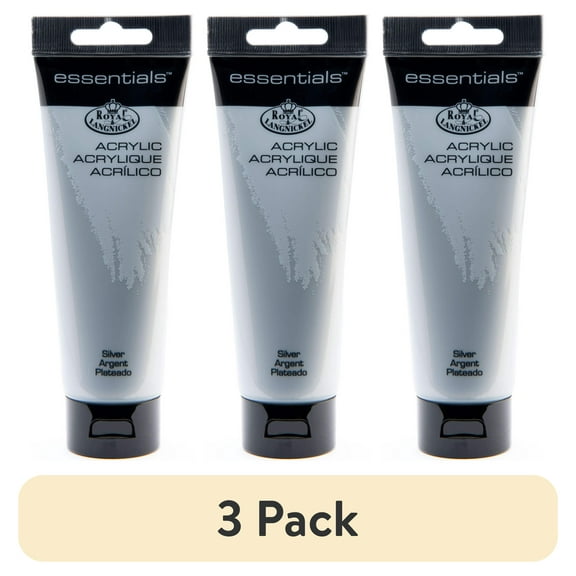 (3 pack) Royal & Langnickel Essentials Acrylic Paint - Silver, 120ml
