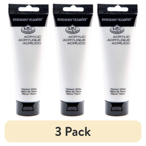 (3 pack) Royal & Langnickel Essentials 120ml Titanium White Artist Acrylic Paint