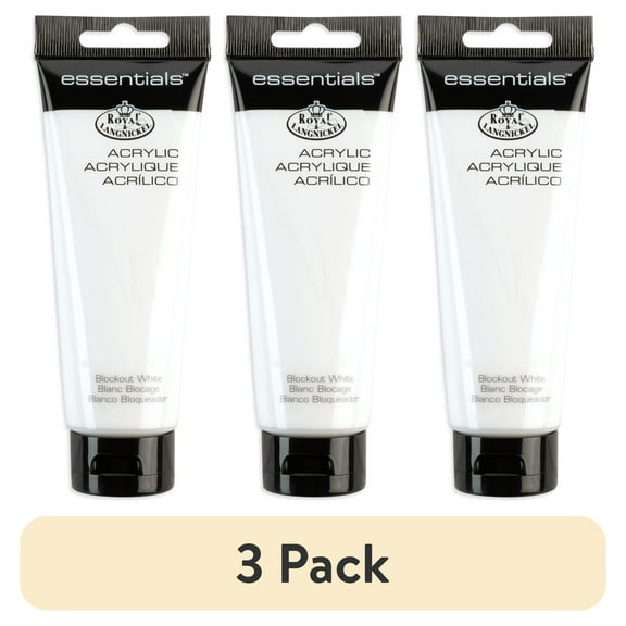 (3 pack) Royal & Langnickel Essentials 120ml Acrylic Paint Tube - Blockout White