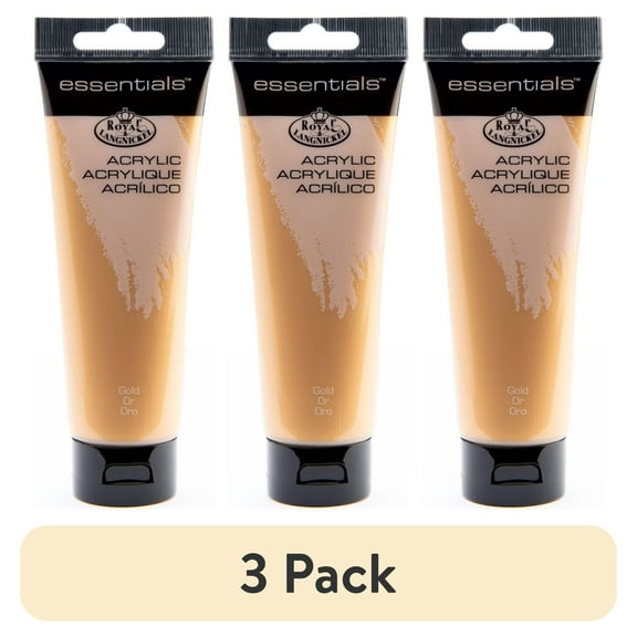(3 pack) Royal & Langnickel Essentials Acrylic Paint - Gold, 120ml