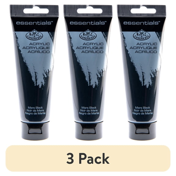 (3 pack) Royal & Langnickel Essentials 120ml Mars Black Artist Acrylic Paint
