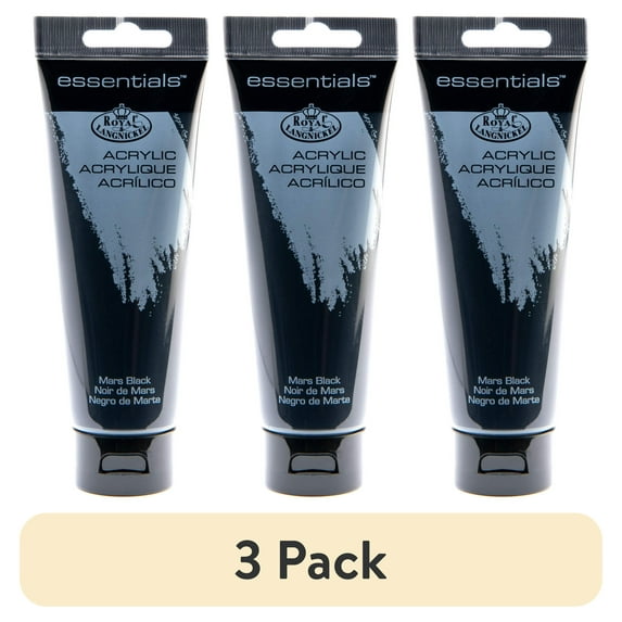(3 pack) Royal & Langnickel Essentials Acrylic Paint - Mars Black, 120ml
