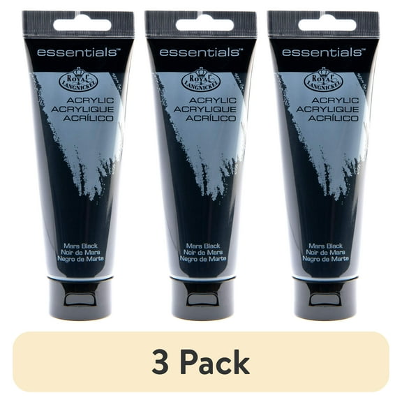 (3 pack) Royal & Langnickel Essentials Acrylic Paint - Mars Black, 120ml