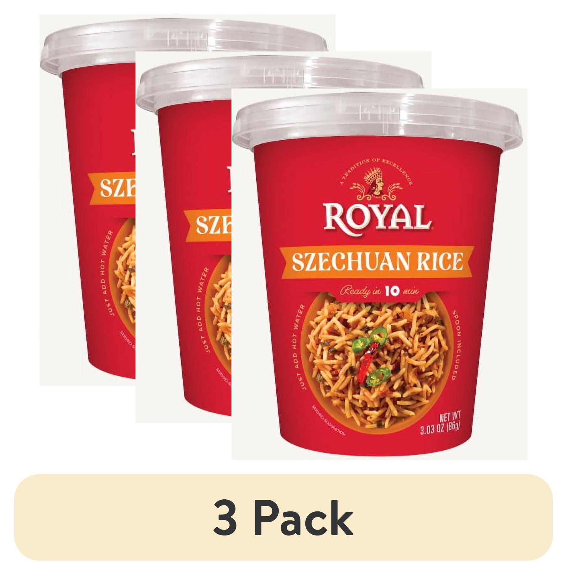 (3 pack) Royal Szechuan Rice Microwaveable Cup 3.0oz, spoon included