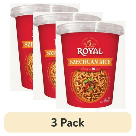 (3 pack) Royal Szechuan Rice Microwaveable Cup 3.0oz, spoon included