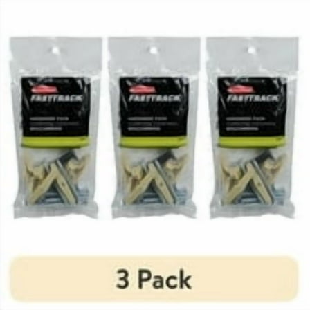 (3 pack) Rubbermaid Fast Track Garage Storage Rail Hardware Pack