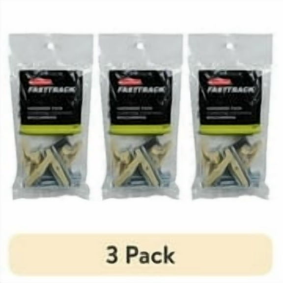 (3 pack) Rubbermaid Fast Track Garage Storage Rail Hardware Pack