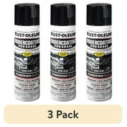 3 pack Black, Rust-Oleum Automotive Rubberized Undercoating Matte Spray Paint-248656, 15 oz