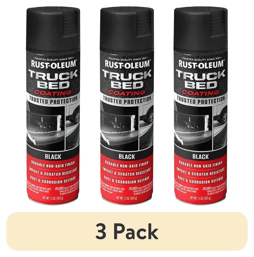 (3 pack) Black, Rust-Oleum Automotive Truck Bed Coating Spray Paint-248914, 15 oz