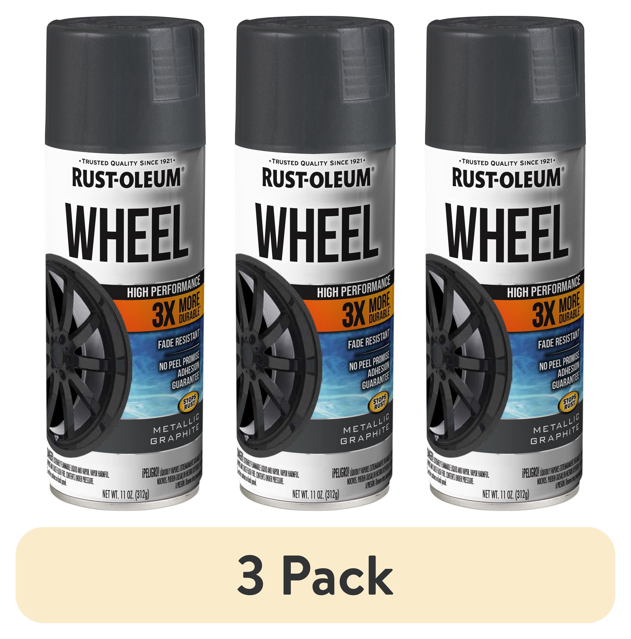 (3 pack) Rust-Oleum Automotive Wheel 3X Metallic Spray Paint, Graphite, 11 oz