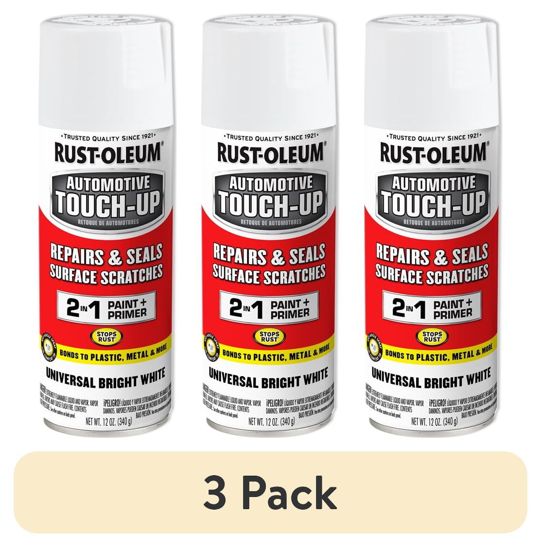 (3 pack) Rust-Oleum Gloss Automotive Touch-up Spray Paint and Primer in One, Univeral Bright White, 11 oz