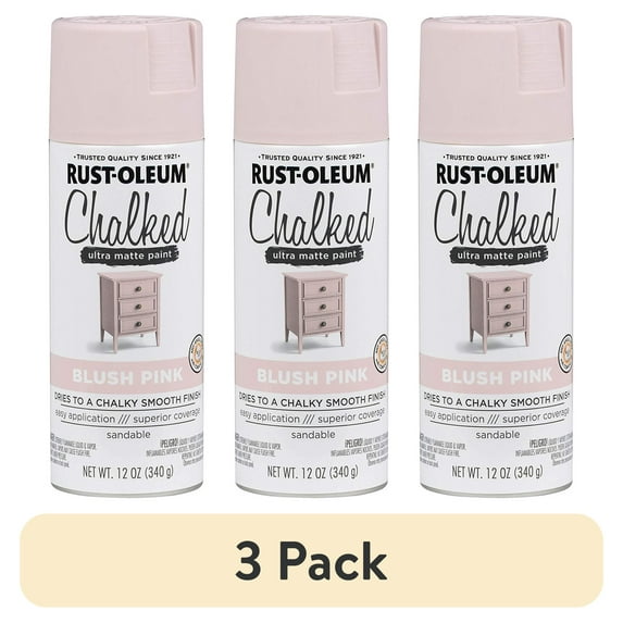 (3 pack) Rust-Oleum Series Rustoleum 302594 12OZ Blush Pink Chalked Paint Spray,