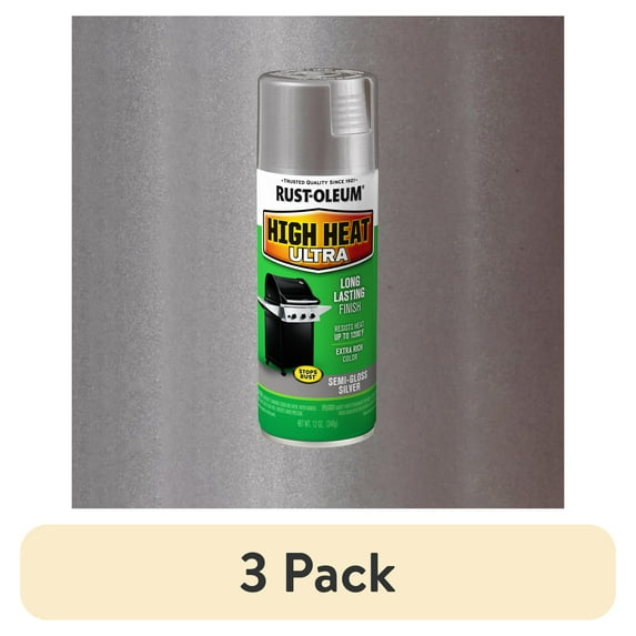 (3 pack) Rust-Oleum Specialty High Heat Ultra Silver Spray Paint, 12 oz