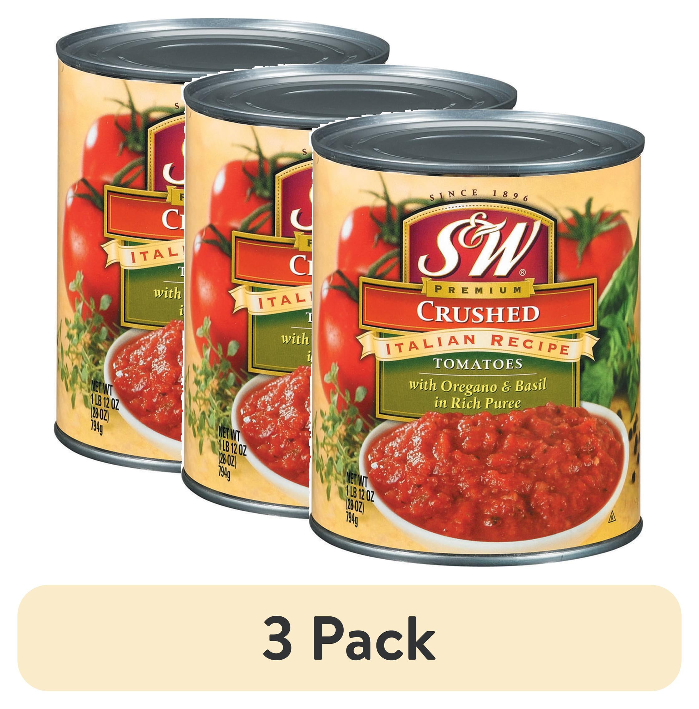 (3 pack) S&W Crushed Tomatoes with Oregano Basil, 28 oz Can