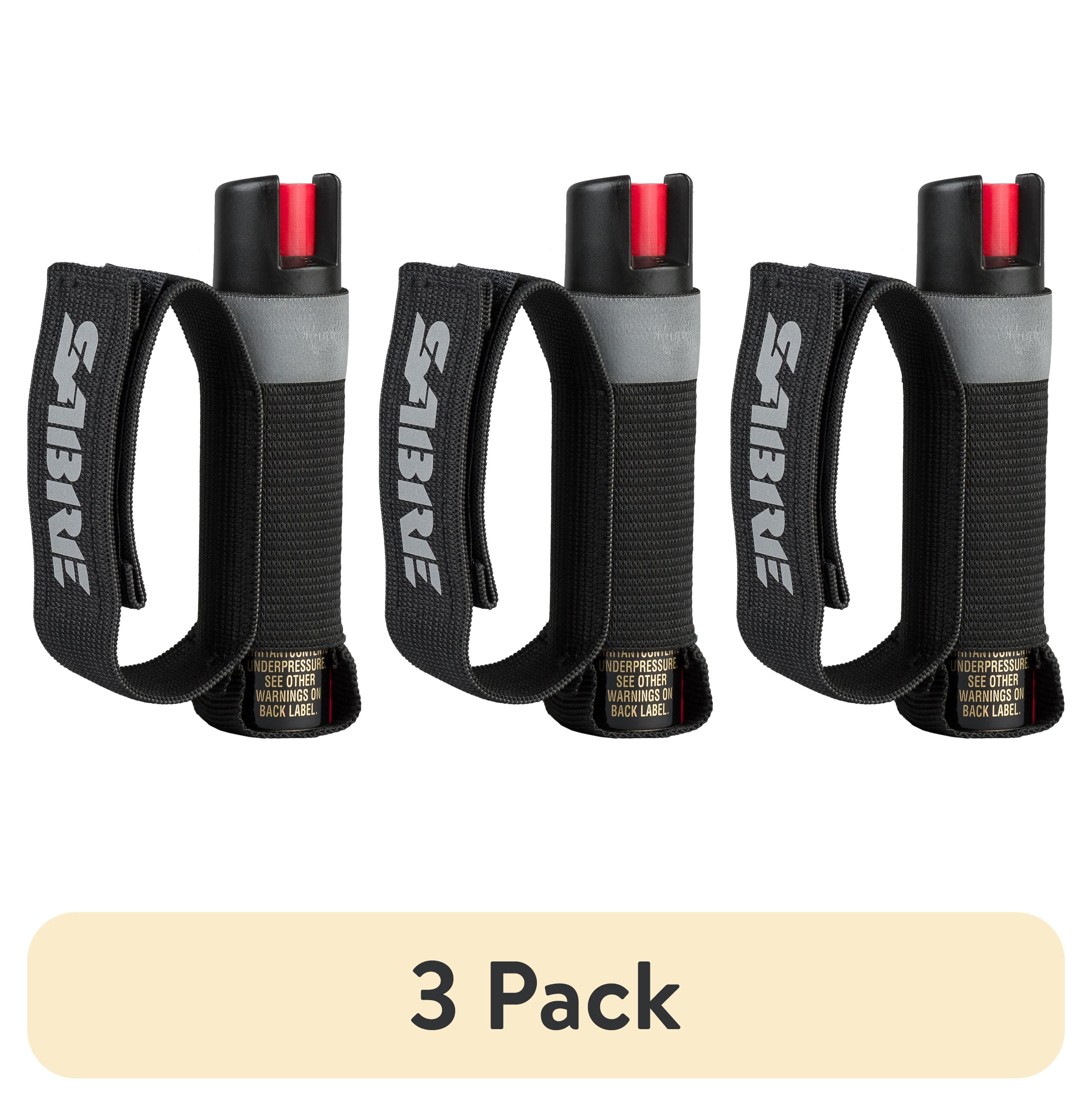 (3 pack) SABRE Runner Pepper Gel with Adjustable Reflective Hand Strap, Black, 1 Ct, New,Pocket Pepper Sprays