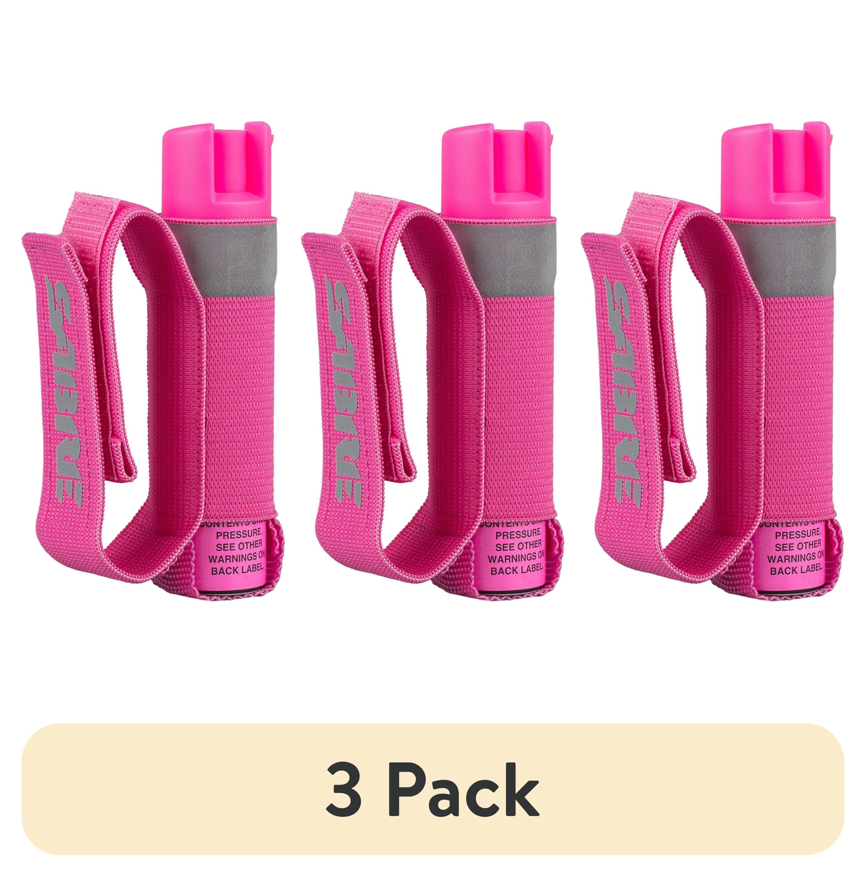 (3 pack) SABRE Runner Pepper Gel with Adjustable Reflective Hand Strap, Pink, 1 Ct, New, Pocket Pepper Sprays