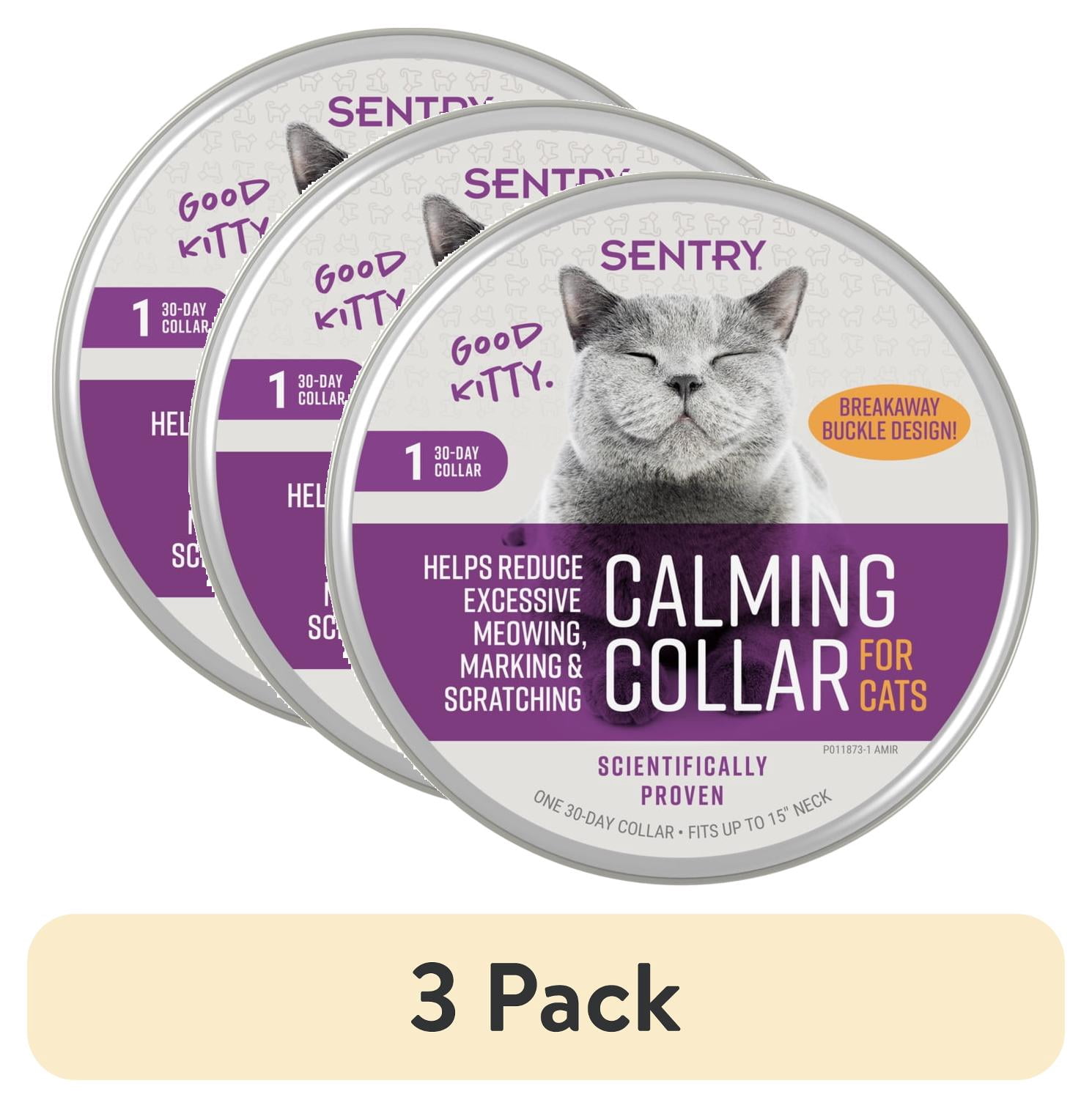 (3 pack) SENTRY Calming Collar for Cats and Kittens, One 30-Day Release Collar