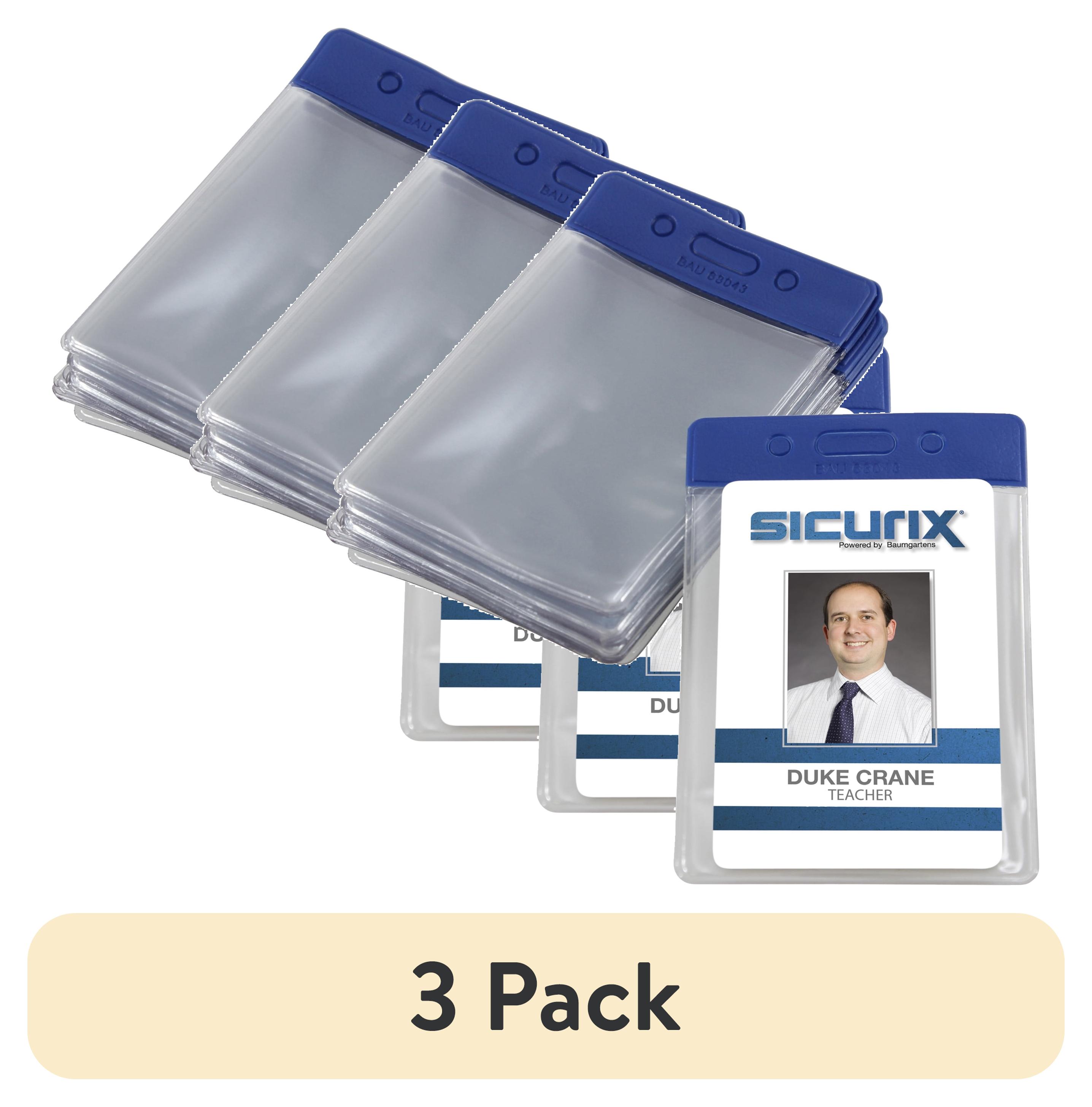 (3 pack) SICURIX Color-coded Vinyl Vertical Badge Holder, Box of 50 ...