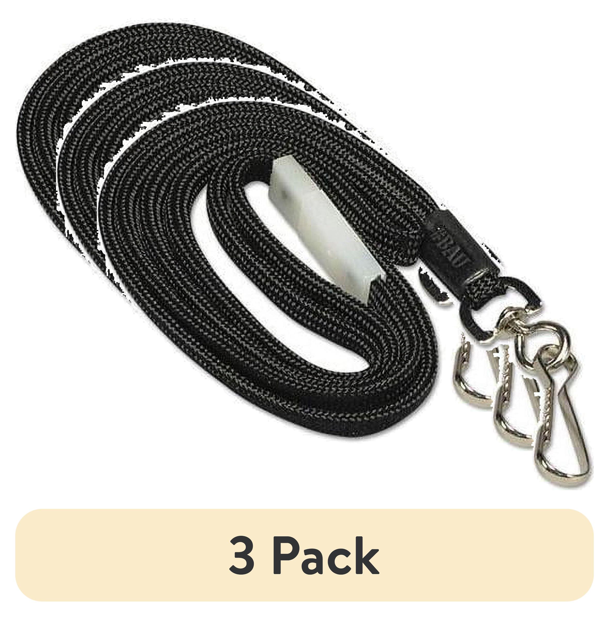 (3 pack) SICURIX Hook Fastener Breakaway Lanyard 1 Each - 0.3" Width x 36" Length - Black