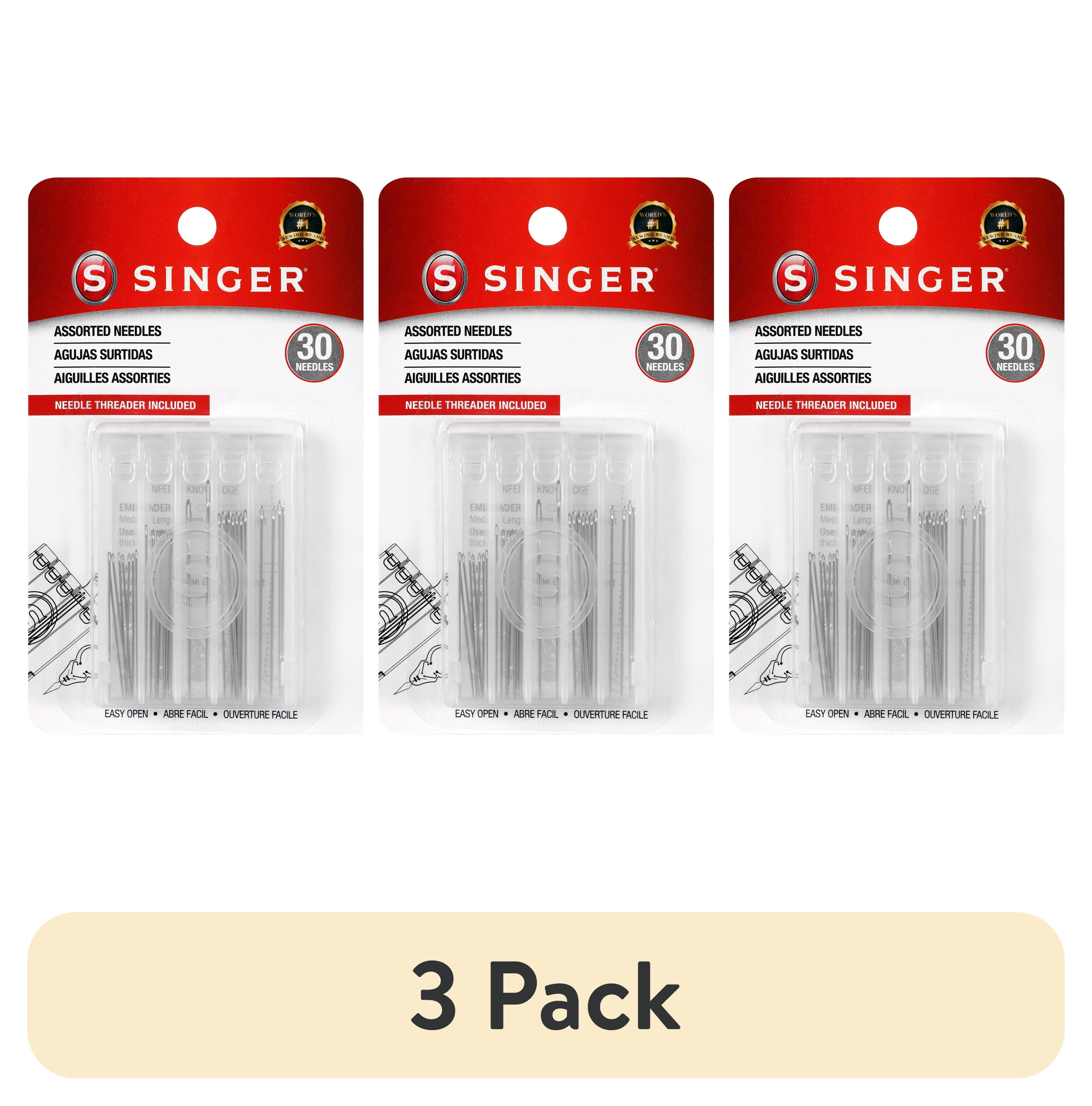 (3 pack) SINGER Assorted Hand Needles in Compact with Needle Threader ...
