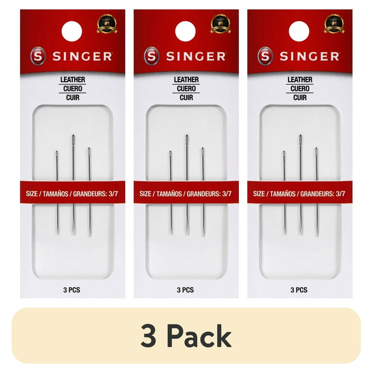 Needles ストレートレザー サイズS 3 pack) SINGER Leather Steel Hand-Sewing Needles, Sizes 3/7, 3