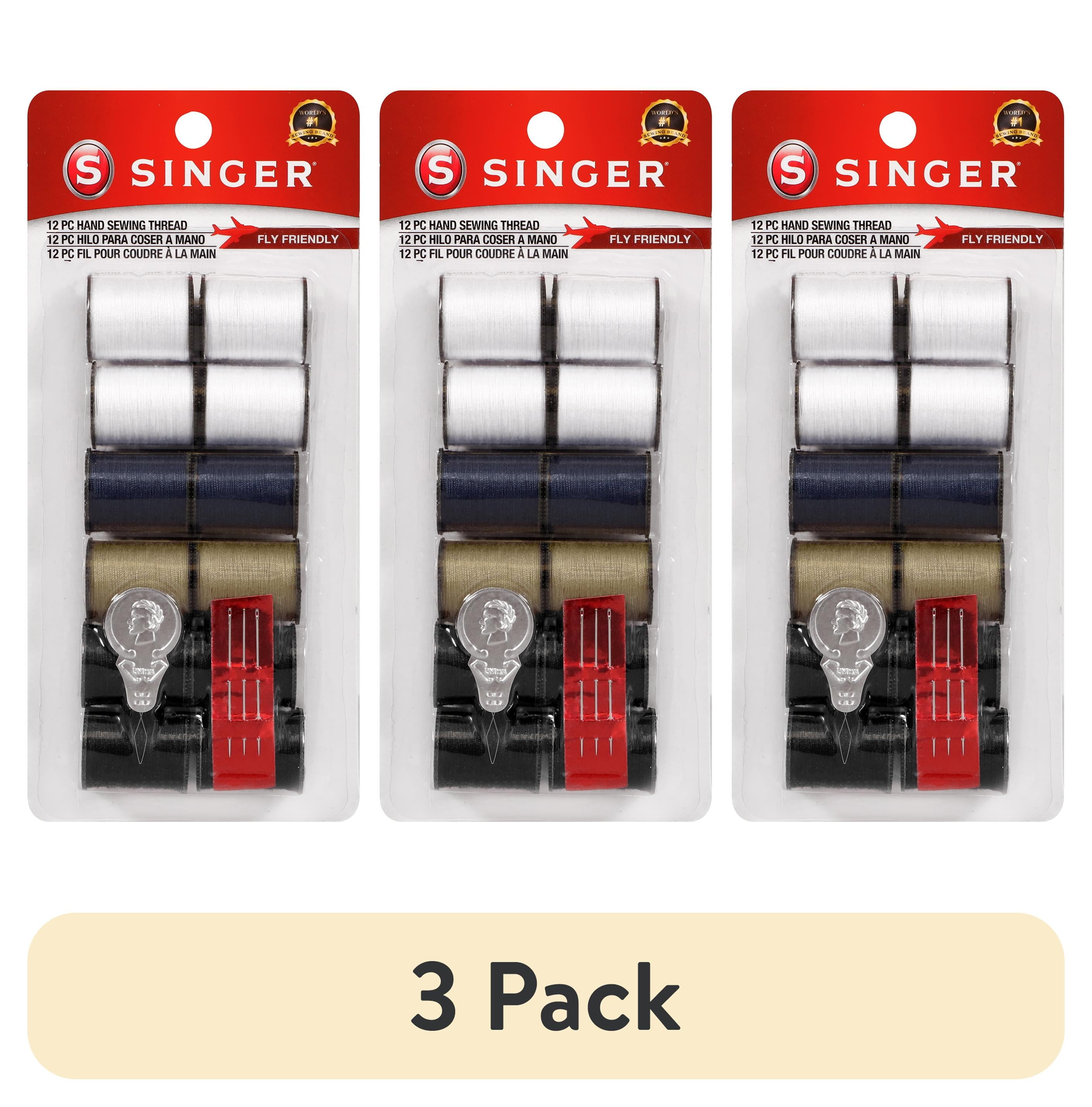 (3 pack) SINGER Thread Pack, Neutral Colors, 25 Yards Each, 12 Count