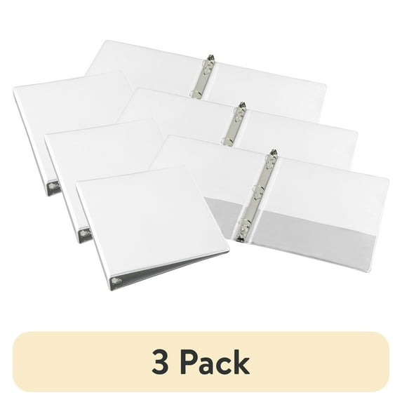 (3 pack) SKILCRAFT, NSN5107492, Round Ring Heavy-duty Binder, 1 Each, White