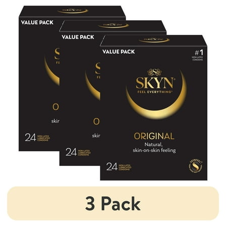 (3 pack) SKYN Original Non-Latex Lubricated Condoms, 24 Count