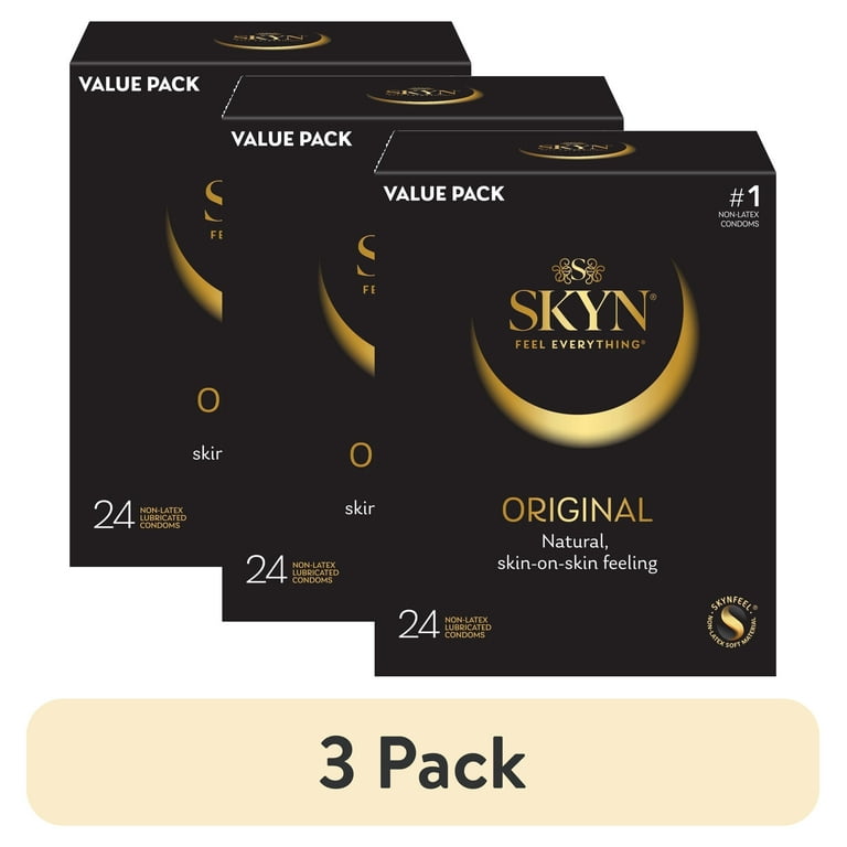 3 pack) SKYN Original Non-Latex Lubricated Condoms, 24 Count